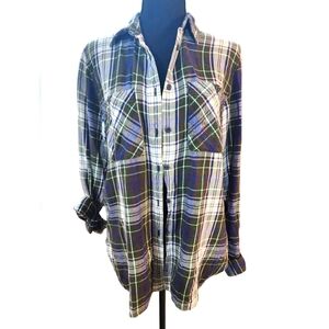Ralph Lauren Denim And Supply Green Plaid Flannel Button Down Shirt Large